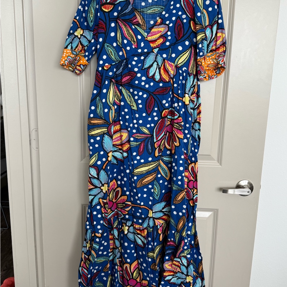 Tabitha Brown Floral Blue Maxi Dress